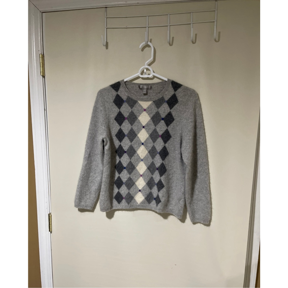 NWOT 2 PLY 100% Cashmere By Charter CArgyle Cashmere Crew Neck Sweater XL - Picture 2 of 9